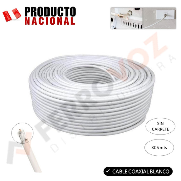 CABLE COAXIAL RG6 ( 305 mt) BLANCO