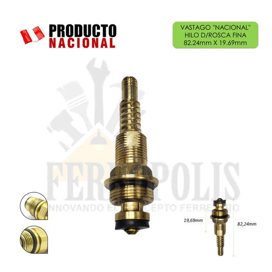 VASTAGO "NACIONAL" HILO D/ROSCA FINA 82.24mm X 19.69mm
