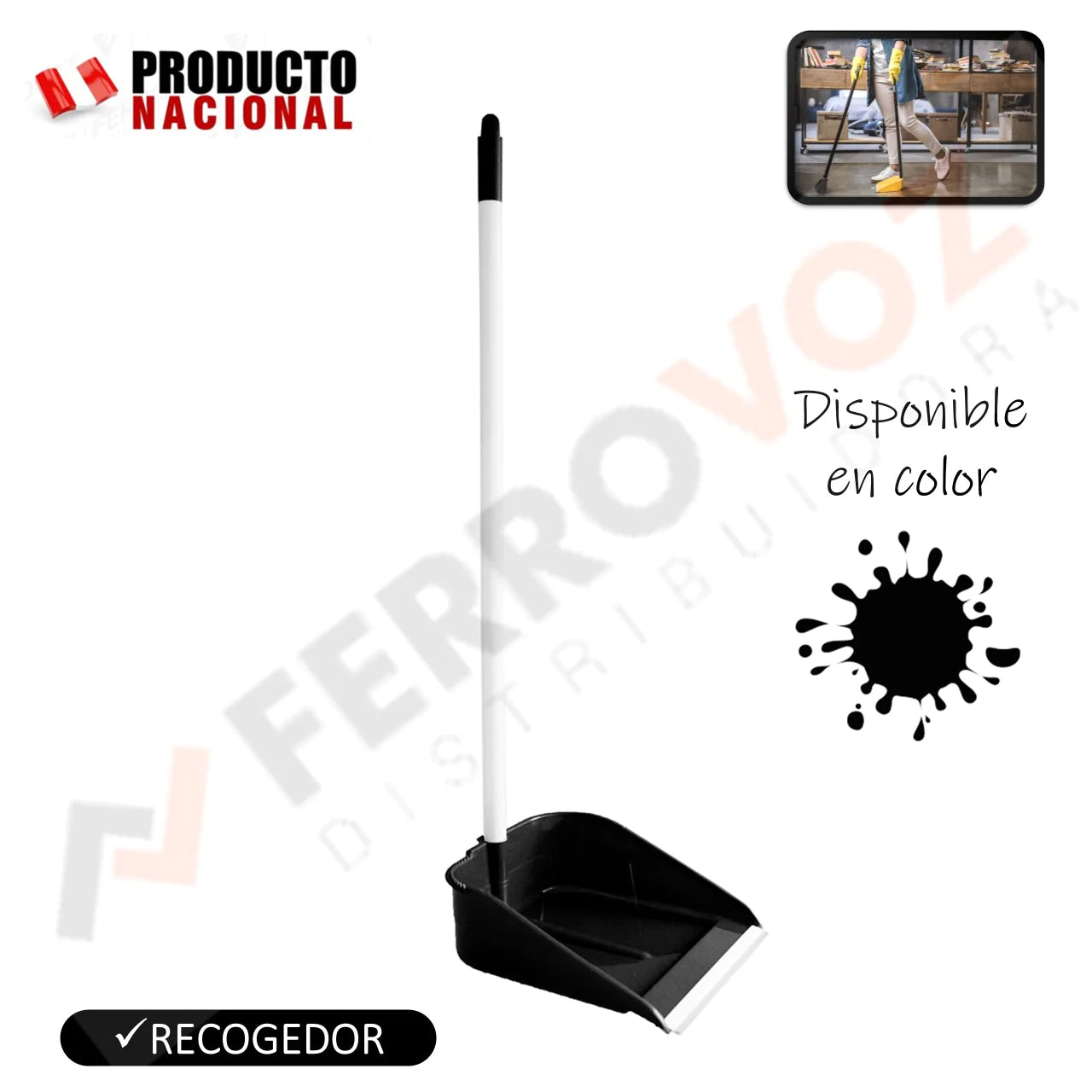RECOGEDOR PLASTICO NEGRO