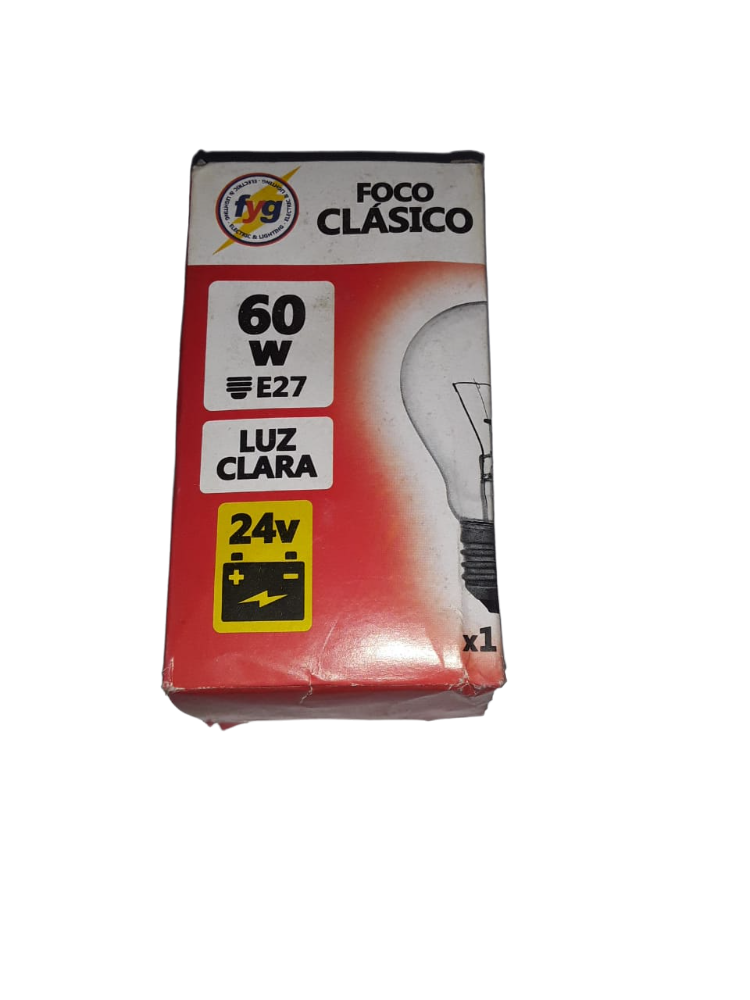 FOCO BAJO VOLTAJE E-27 LUZ CLARA 24V -60W FYG