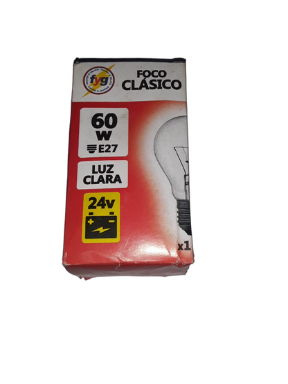 FOCO BAJO VOLTAJE E-27 LUZ CLARA 24V -60W FYG