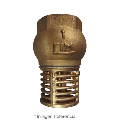 LLAVE CHECK PIE BRONCE 1"  REJILLA "CIM VALVE"