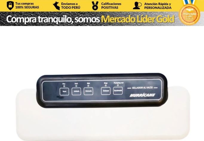 SELLADORA BOLSA AL VACIO 110W + 1 mt  BOLSA "HURRICANE"