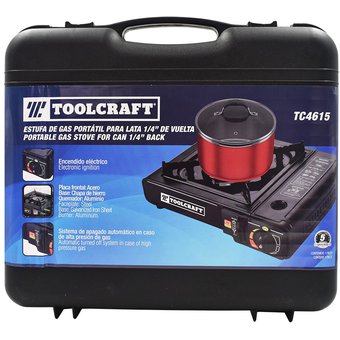 COCINA PORTATIL GAS PROPANO "TOOLCRAFT" NO INC. LATAS GAS BUTANO