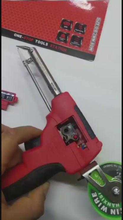 KIT CAUTIN PISTOLA ELECTRICO 80W "WISEUP" INC. ESTAÑO 1MM X 5MTS