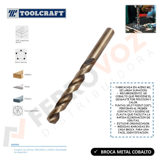 BROCA METAL 5% COBALTO 15/64" 5.95 MM