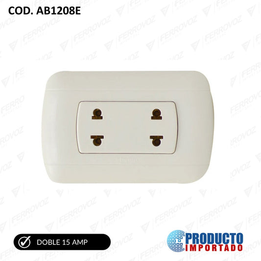TOMACORRIENTE DOBLE P/ EMPOTRAR MARFIL