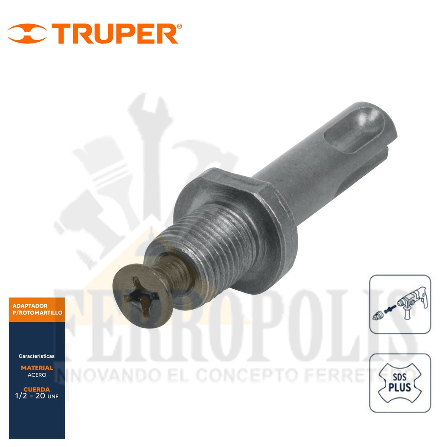 ADAPTADOR ROTOMARTILLOS TALADRO SDS PLUS "TRUPER"
