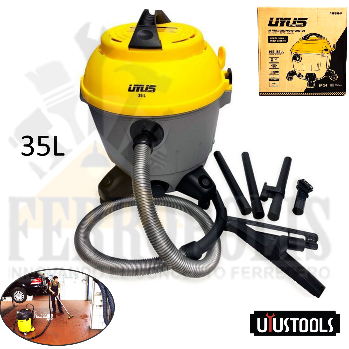 ASPIRADORA POLVO/LIQUIDO 35L  "UYUSTOOLS"