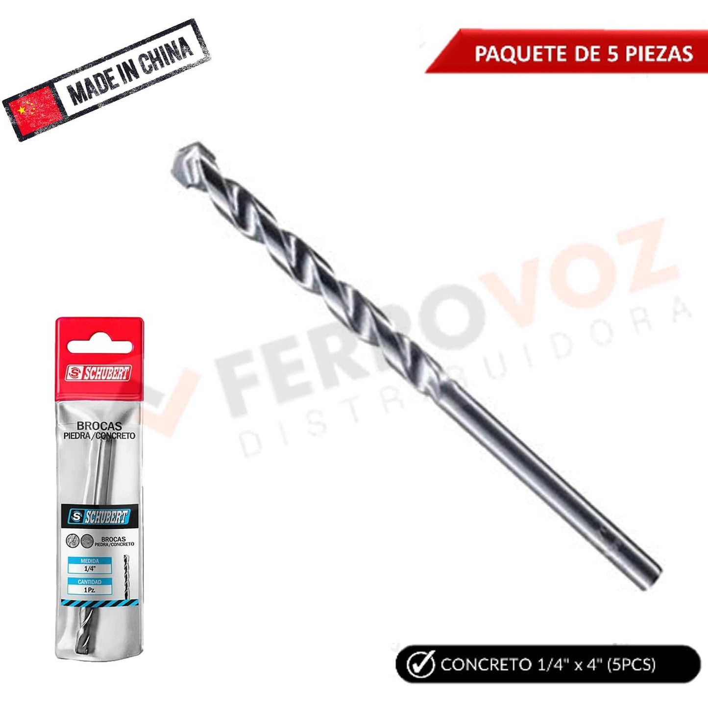 BROCA CONCRETO LISO 1/4" X 4"