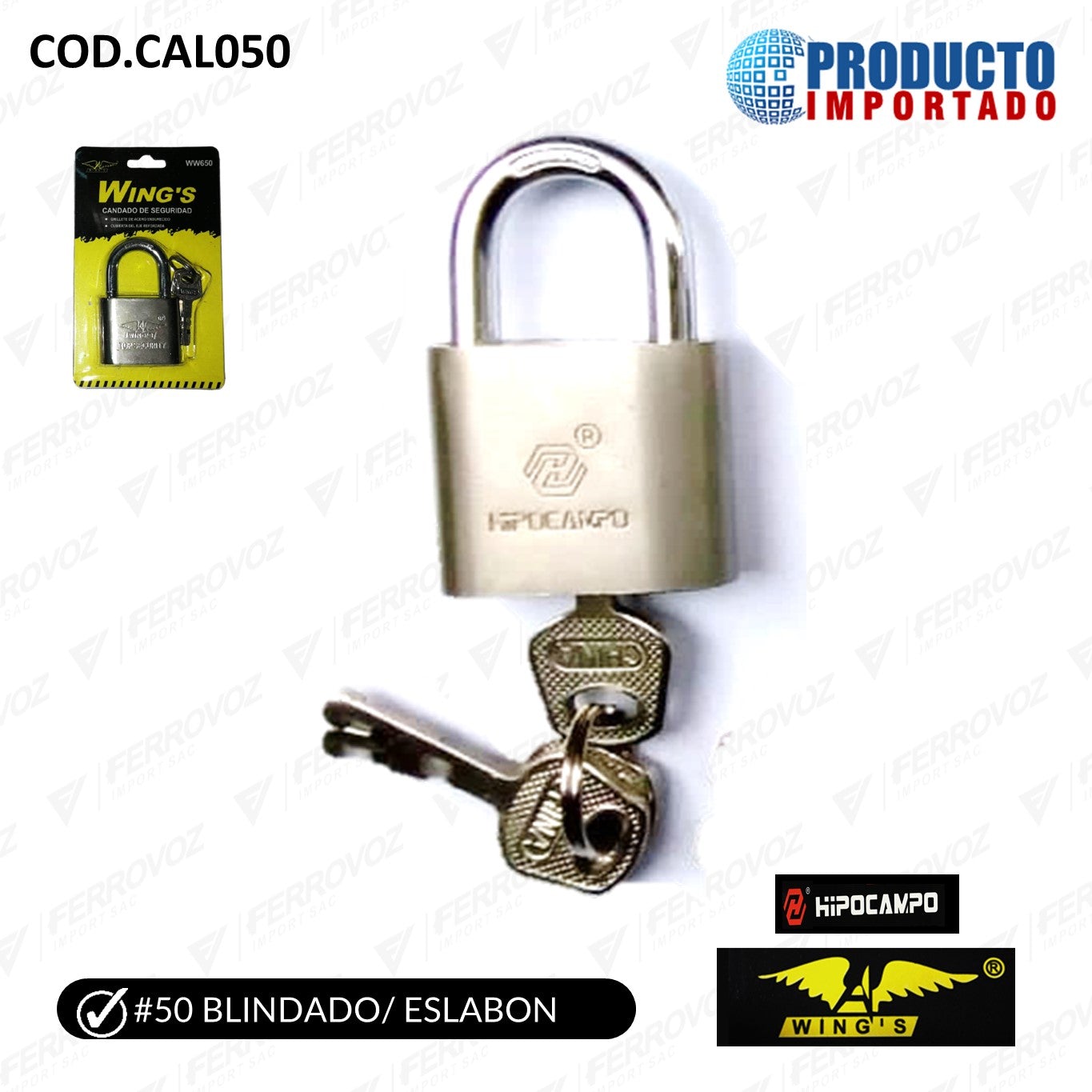 CANDADO BLINDADO 50MM" COMERCIAL"