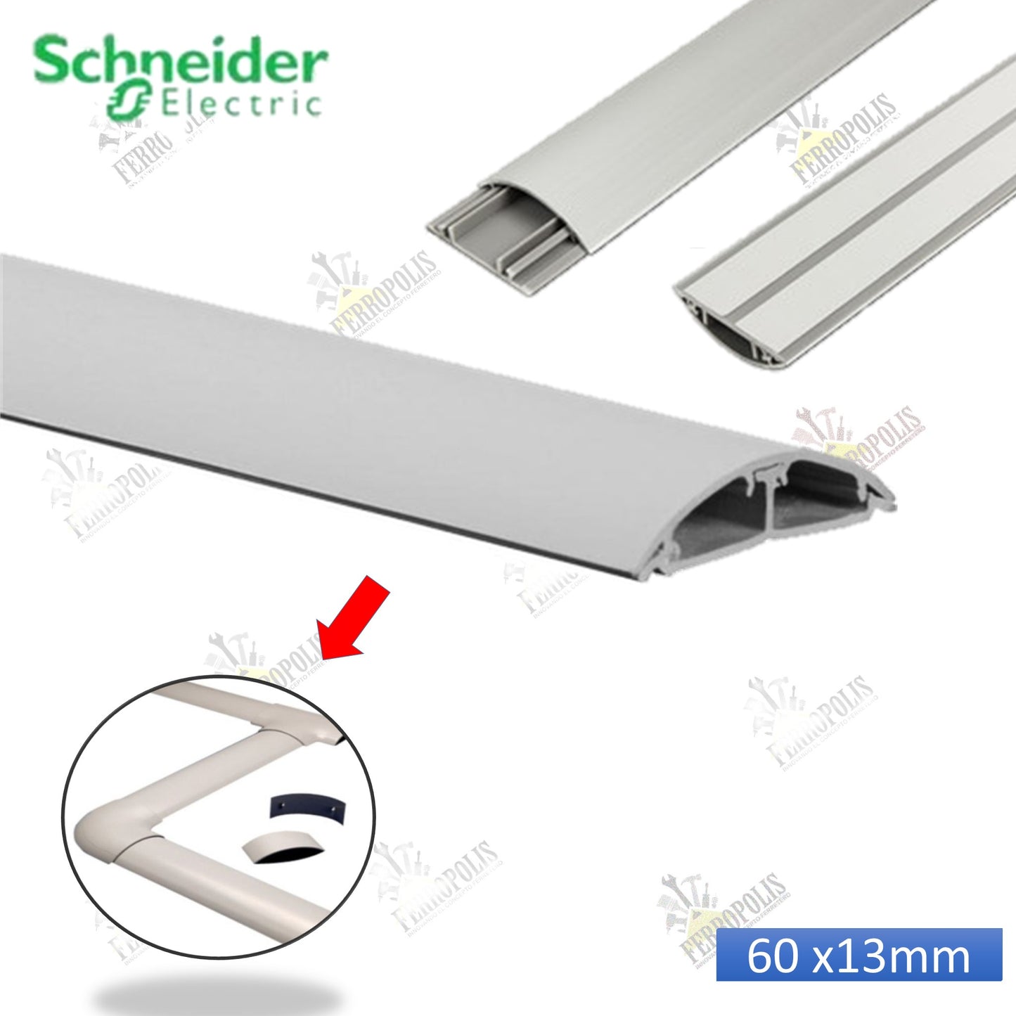 CANALETA DE PISO MARCA SCHNEIDER 60x13