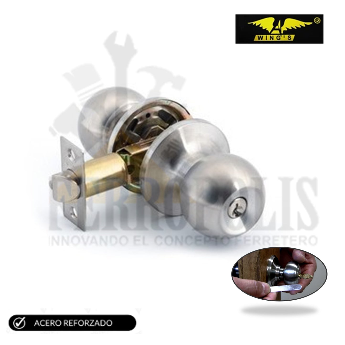 CHAPA BOLA  PLATEADO  SEMIPESADA "WINGS"