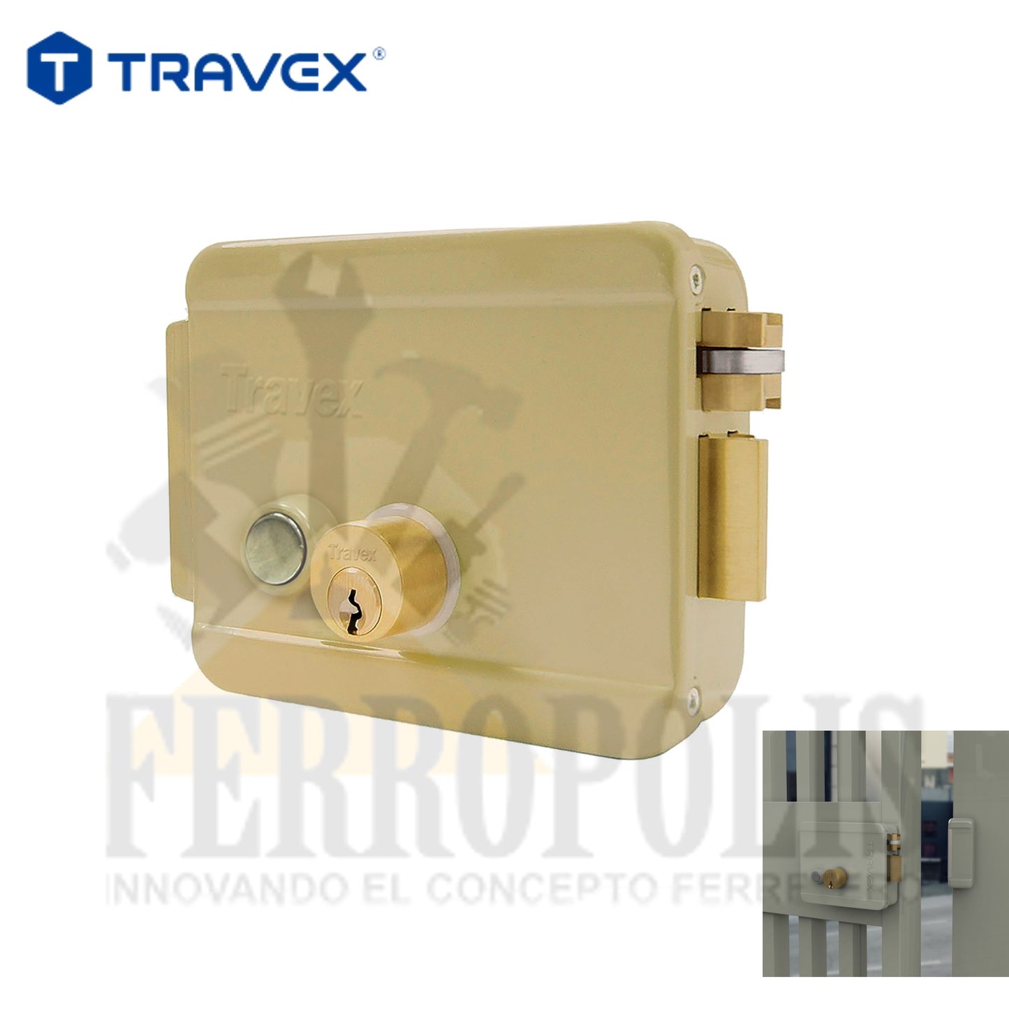 CHAPA ELECTRICA #1000E BOTON "TRAVEX"