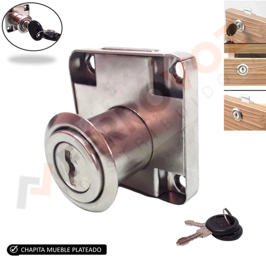 CHAPITA MUEBLE PLATEADO  1 GOLPE 18.38MM " COMERCIAL"