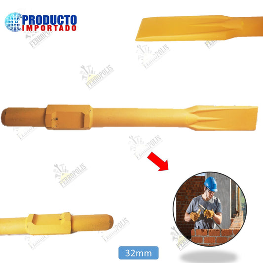 CINCEL HEXAGONAL PLANO P/MARTILLO 32mm LAQUEADO