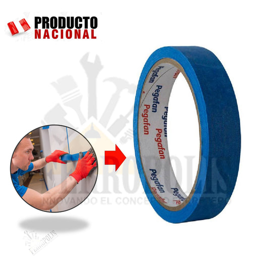 CINTA MASKING TAPE AZUL  3/4" X 55Y "PEGAFAN"