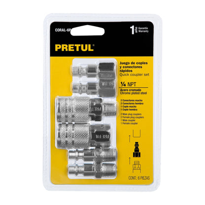 JUEGO CONECTORES 6 PIEZAS COMPRESORA AIRE