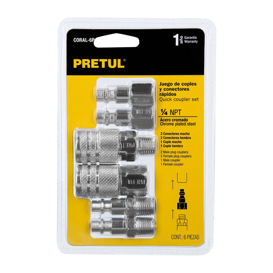 JUEGO CONECTORES 6 PIEZAS COMPRESORA AIRE
