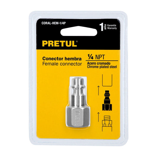 ACOPLE ESPIGA RAPIDO 1/4"  HEMBRA "PRETUL"