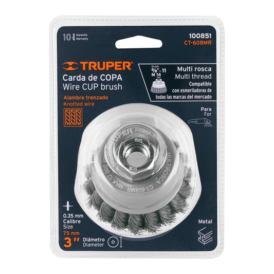 ESCOBILLA TIPO COPA 3" TRENZADA "TRUPER"