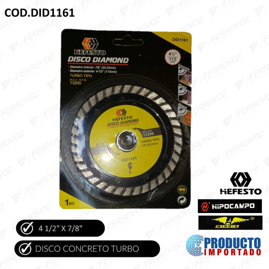 DISCO CONCRETO TURBO 4 1/2"
