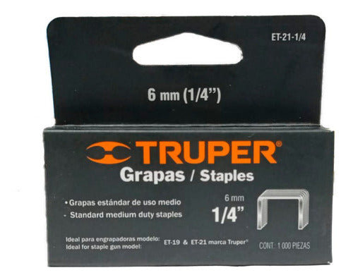GRAPAS ENGRAMPADORA ET-21 1/4" (6MM)  "TRUPER" (CAJA)