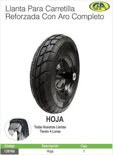 LLANTA CARRETILLA REFORZADA TIPO HOJA C&A