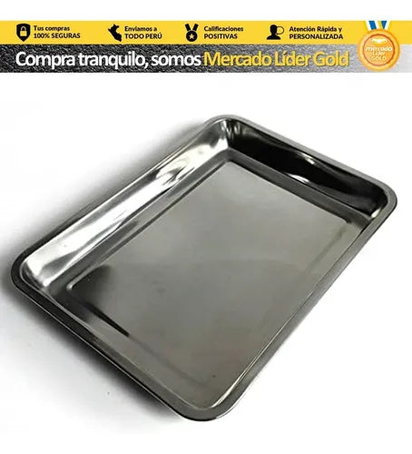 FUENTE BANDEJA HORNEAR ACERO CROMADO 39 x 29 x 4 CM