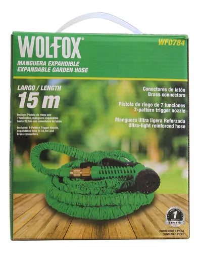 MANGUERA EXPANDIBLE 15 mt. uso rudo "WOLFOX"