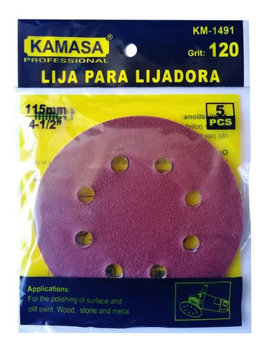 REPUESTOS LIJA REDONDA 4 1/2" ( 5 PCS GRANO #120 )