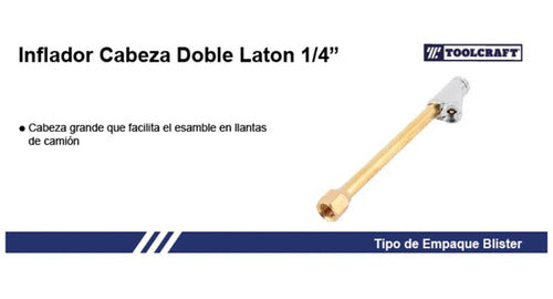 INFLADOR CABEZA DOBLE 1/4 NPT "TOOLCRAFT"