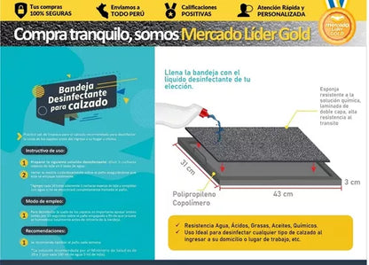 Bandeja Desinfectante Zapatos Calzado Pediluvio Sanitizante