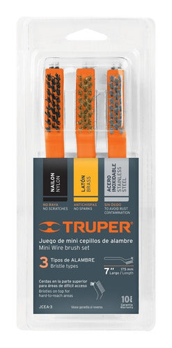 JUEGO 3 MINI CEPILLO ALAMBRE 28 PINCELES "TRUPER"