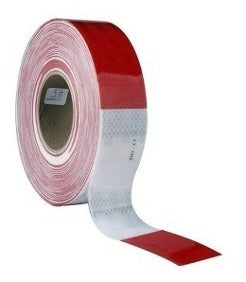 CINTA REFLECTIVA BICOLOR 2" (ROJO Y BLANCO) (METRO LINEAL)