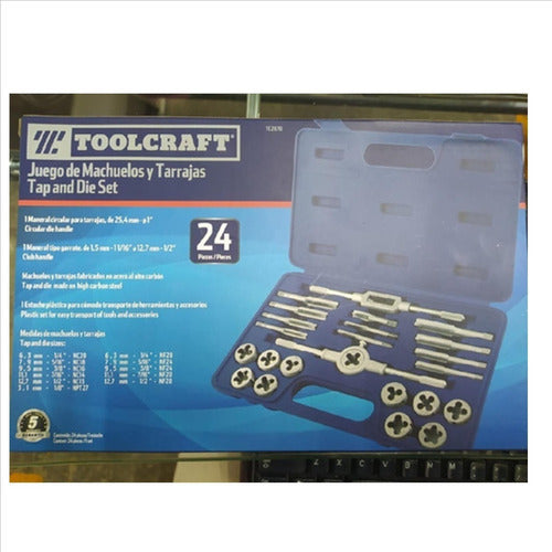 JUEGO TARRAJA MACHO HEMBRA 24PCS "TOOLCRAFT"