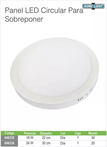 PANEL LED VISIBLE REDONDO 18 W "HOME LIGHT"