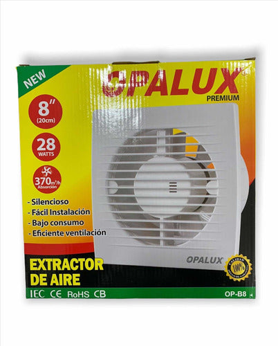 EXTRACTOR DE AIRE 6" 370 m3 x hora 25W "OPALUX"