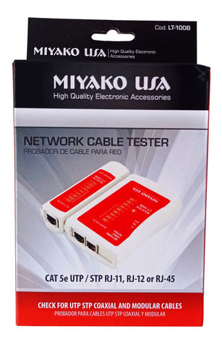 TESTEADOR PARA CABLE DE RED Rj45 "MIYAKO USA"