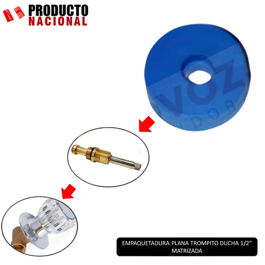 TROMPITO PLANO AZUL DUCHA 1/2" 15mm