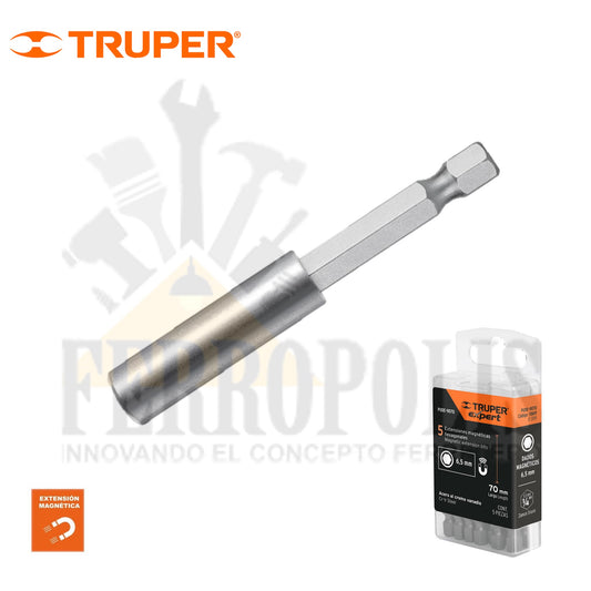 ADAPTADOR  PUNTILLA  MAGNETICO 70 MM EXPERT (5 PCS) "TRUPER"