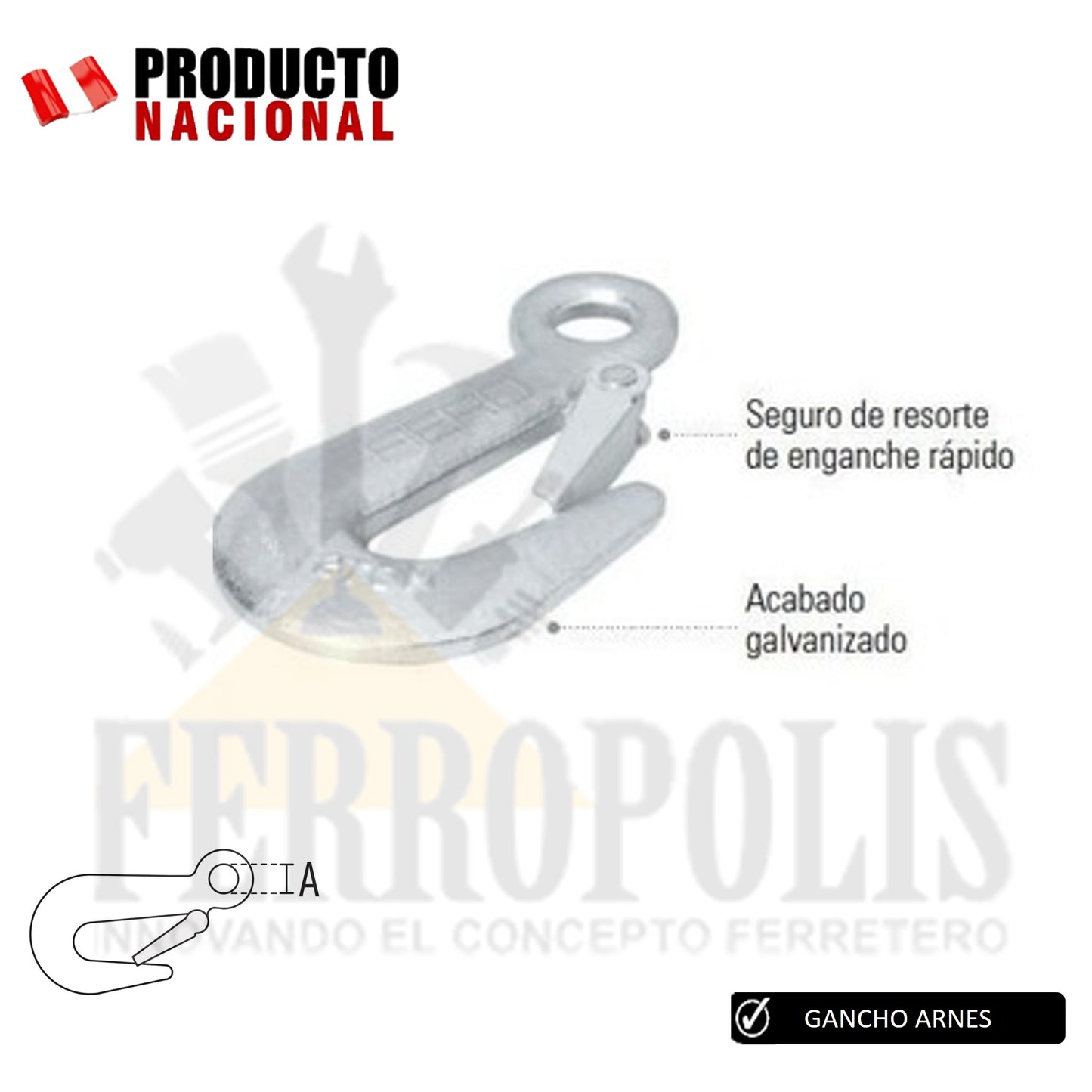 GANCHO ARNES INDUSTRIAL 5/8" 44000LB