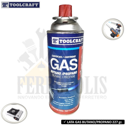 LATA GAS BUTANO/PROPANO 227 gr. "TOOLCRAFT"