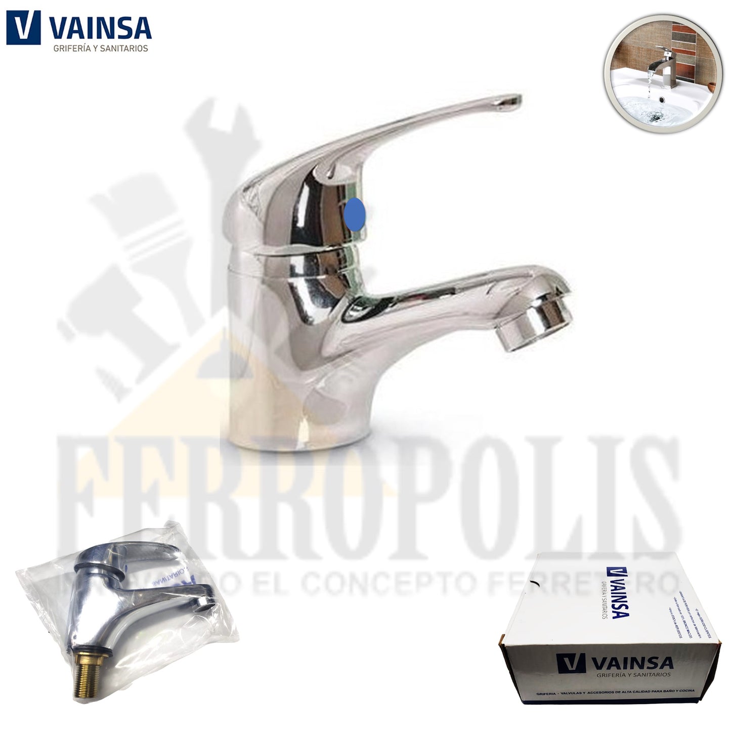 CAÑO MEZCLADOR BAÑO MONOCOMANDO "VAINSA"