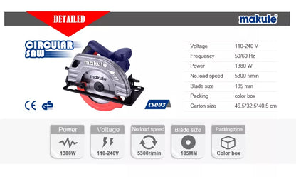 SIERRA CIRCULAR ELECTRICA 1380W /185MM MAKUTE