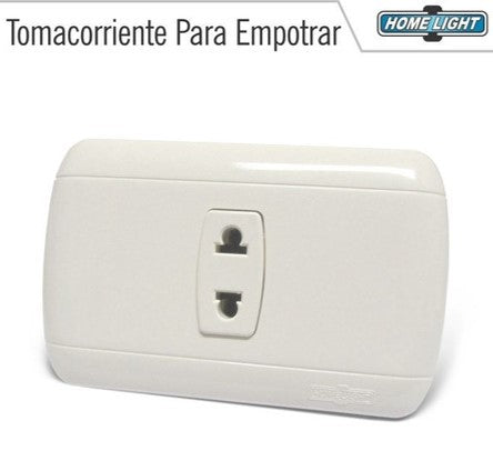 TOMACORRIENTE SIMPLE P/ EMPOTRAR MARFIL