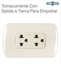 TOMACORRIENTE DOBLE P/ EMPOTRAR TIERRA MARFIL