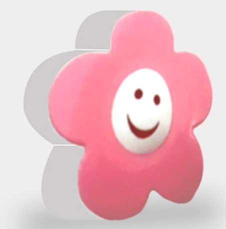 TIRADOR REDONDO FLOR "ROSADO"  INC. TORNILLOS