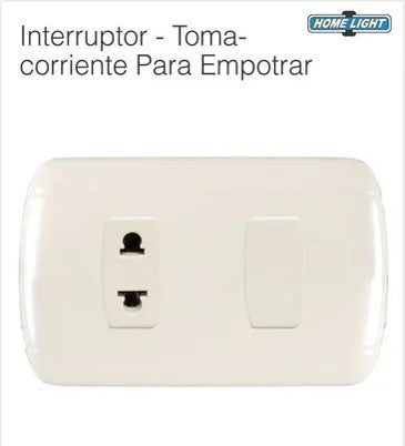 TOMACORRIENTE DOBLE MIXTO P/ EMPOTRAR MARFIL
