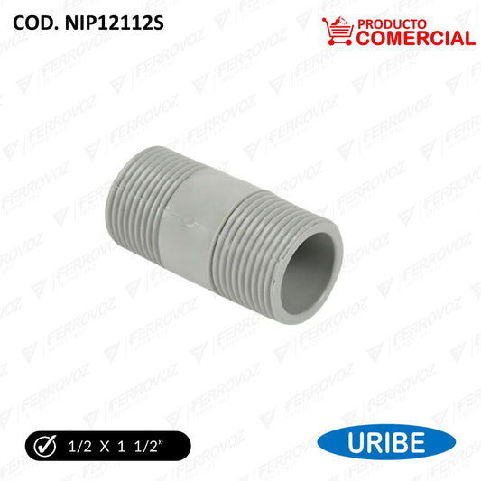 NIPLE PVC 1/2" x 1 1/2" "COMERCIAL"
